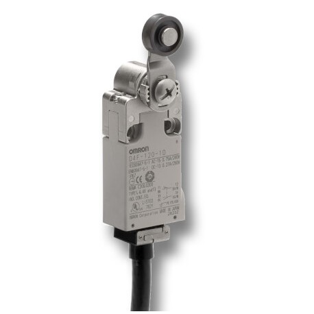 Omron D4F-120-5R D4F1205R OMRON Metal IP67 1NC/1NO Plunger Lever Roller plunger 5m horiz.